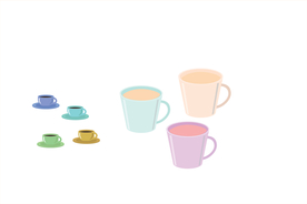 矢量图彩色咖啡杯