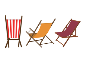 矢量图各种沙滩椅躺椅