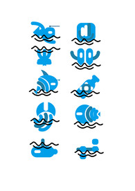 科技海洋元素海洋生物和技术