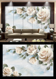 素雅花朵背景墙