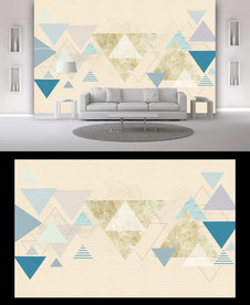 几何图形电视背景墙