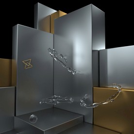 c4d金银场景展示台轻奢电商