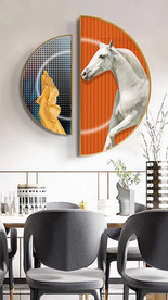 爱马仕半圆装饰画