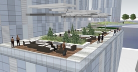 屋顶花园咖啡卡座效果图