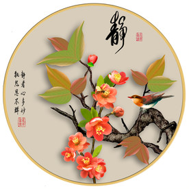 原创高清梅花花鸟装饰画壁画