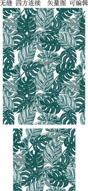 春夏植物图案  热带风情图案