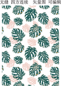 绿叶植物 热带绿叶图案