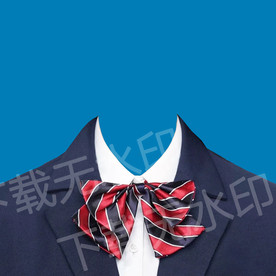 女生蓝色衣服证件照换装