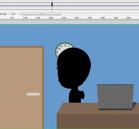 小黑人在房间中走过的动画5秒
