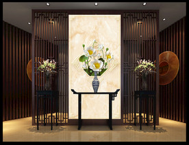 荷花大理石玄关