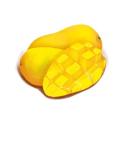 原创芒果手绘元素