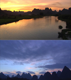 桂林风光日落云山云海