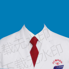 红领带医生护士白大褂证件照