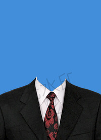 红色领带西装模板