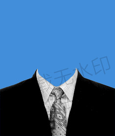 白色领带西装模板