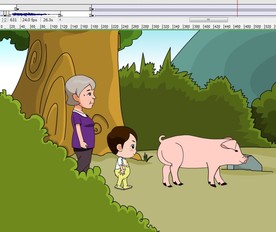 猪丢失奶奶和小孩寻找30秒