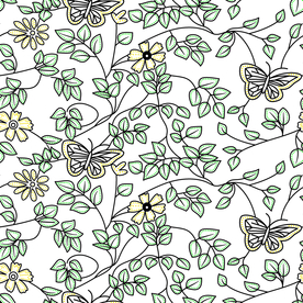 精美抽象线条点花蝴蝶