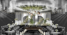 白绿韩系婚礼效果图