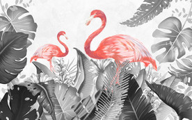 火烈鸟新欧式无框画 TIF分层