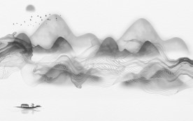 简约无框山水画 tif分层