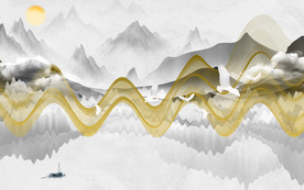 客厅新款山水画 tif分层