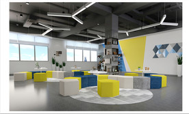 开放办公室效果图