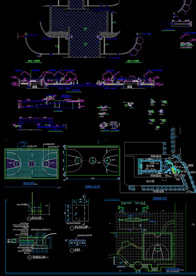 篮球场绿化定位放线施工图