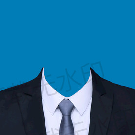 蓝色领带黑色西装素材