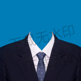 蓝色领带西装模板