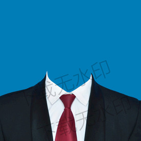 红色领带西装模板