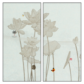 新中式荷花装饰画