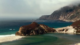 海岸线云雾缭绕延时摄影