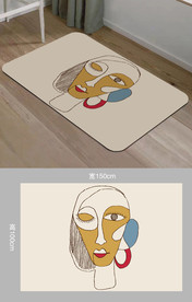 毕加索抽象人脸地毯