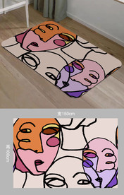 毕加索抽象人脸地毯