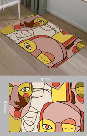 毕加索抽象人脸地毯