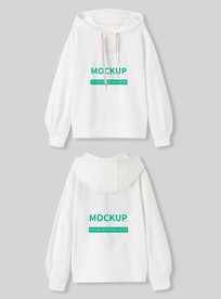 白色帽衫卫衣样机