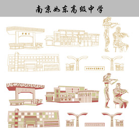 南京如东高级中学矢量建筑图