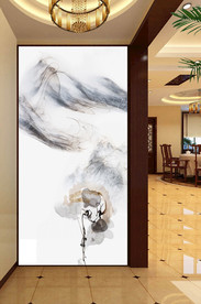 抽象山水玄关背景墙