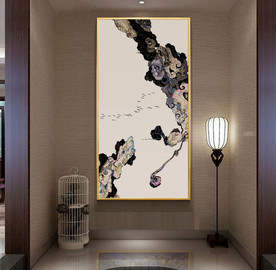 禅意玄关背景墙