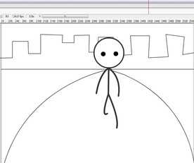 火柴人正面走路的动画6秒