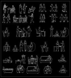 社交人物CAD图纸