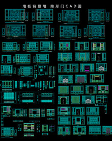 墙板背景墙图纸