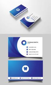 牙齿牙科商务名片设计蓝色渐变