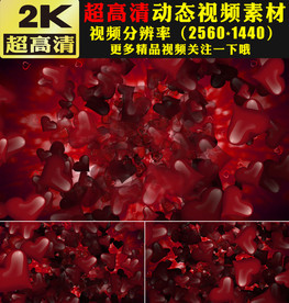 3D红色心形爱心粒子视频素材