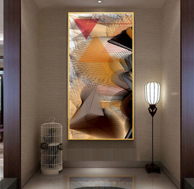 抽象几何玄关装饰画