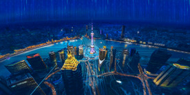 城市夜景创意图