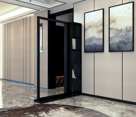 新中式 客厅 北欧 实木屏风