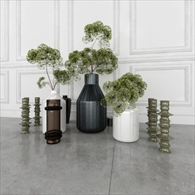 现代花卉和花瓶