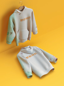 帽衫服装效果图 样机