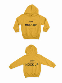 帽衫套头卫衣正反面展示服装样机